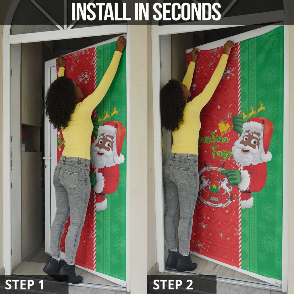 Burkina Faso Christmas Door Cover Black Santa Joyeux Noel