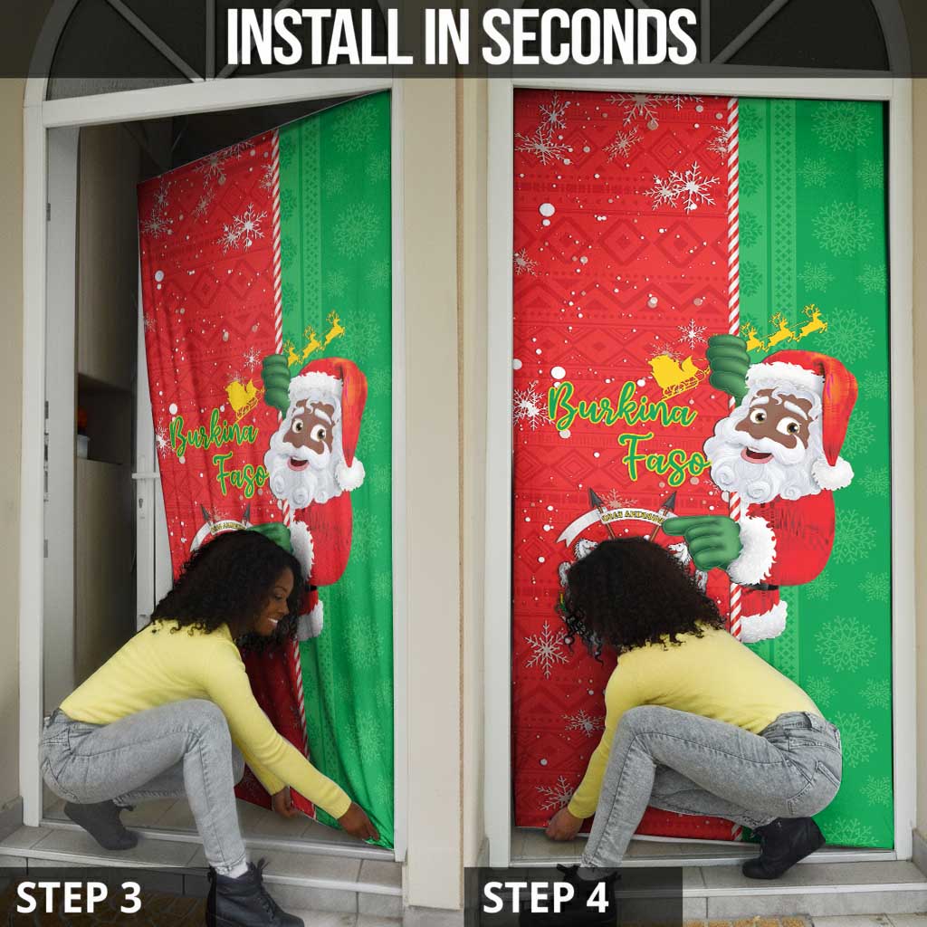 Burkina Faso Christmas Door Cover Black Santa Joyeux Noel