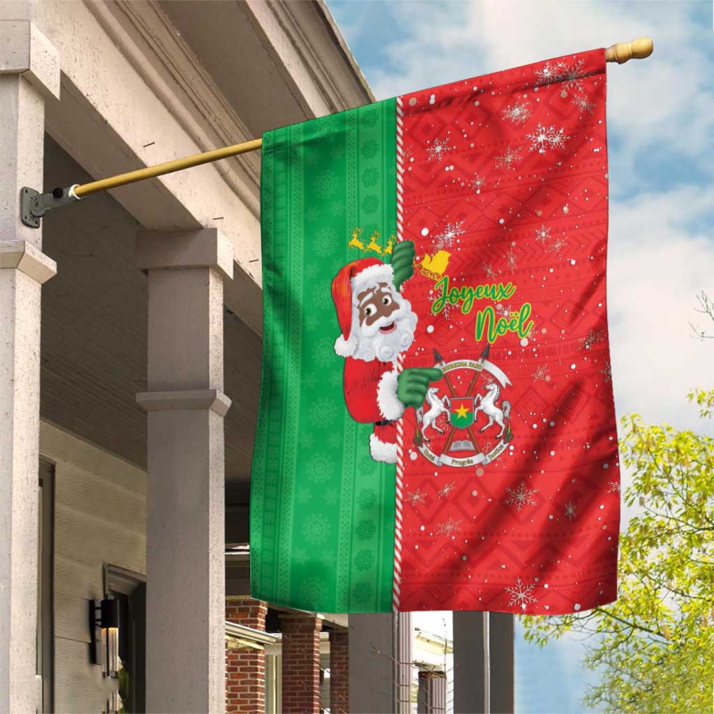 Afro Christmas in Burkina Faso Garden Flag Black Santa Joyeux Noel - African Pride