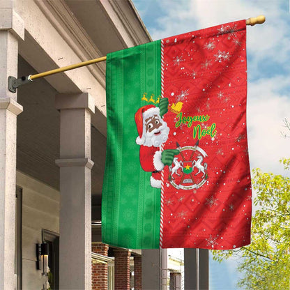 Afro Christmas in Burkina Faso Garden Flag Black Santa Joyeux Noel - African Pride