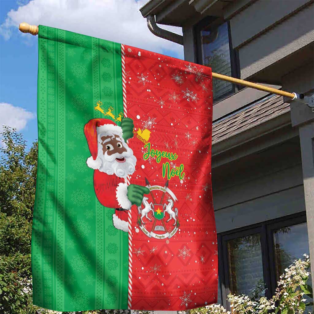 Afro Christmas in Burkina Faso Garden Flag Black Santa Joyeux Noel - African Pride
