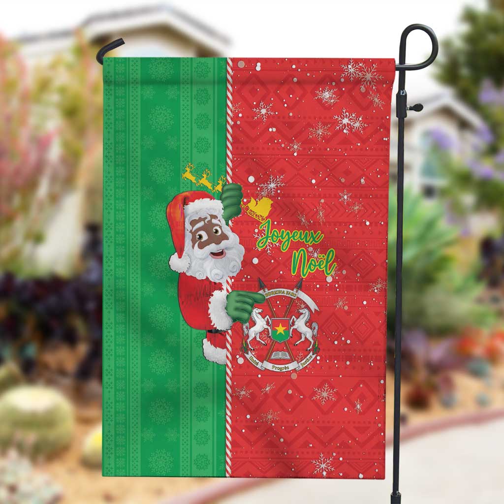 Afro Christmas in Burkina Faso Garden Flag Black Santa Joyeux Noel - African Pride
