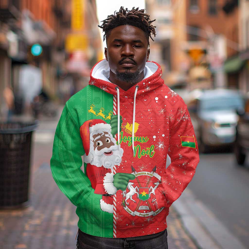Afro Christmas in Burkina Faso Hoodie Black Santa Joyeux Noel - African Pride
