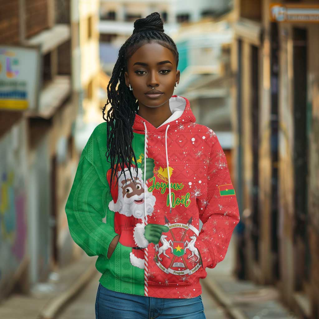 Afro Christmas in Burkina Faso Hoodie Black Santa Joyeux Noel - African Pride