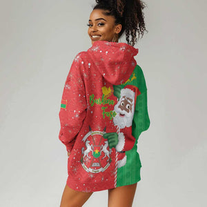 Afro Christmas in Burkina Faso Hoodie Dress Black Santa Joyeux Noel - African Pride