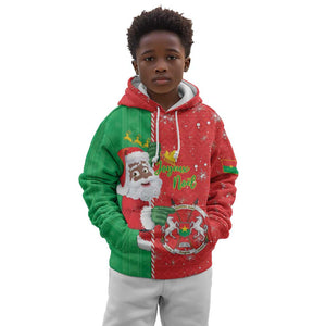 Afro Christmas in Burkina Faso Kid Hoodie Black Santa Joyeux Noel - African Pride