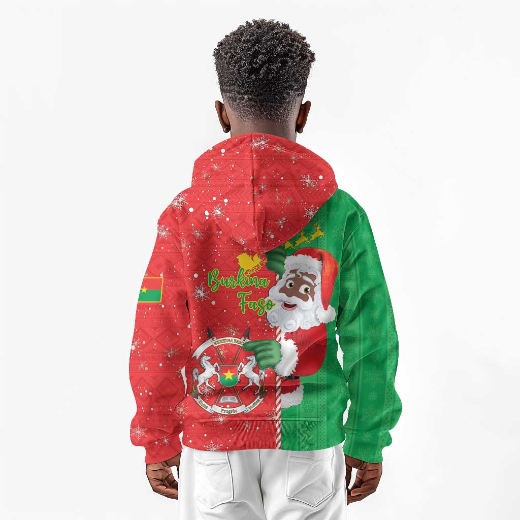 Afro Christmas in Burkina Faso Kid Hoodie Black Santa Joyeux Noel - African Pride