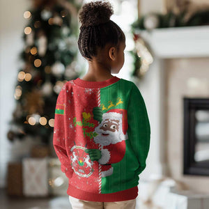 Afro Christmas in Burkina Faso Kid Ugly Christmas Sweater Black Santa Joyeux Noel - African Pride