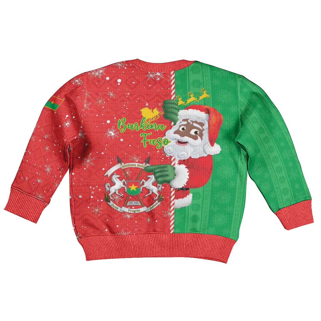 Afro Christmas in Burkina Faso Kid Ugly Christmas Sweater Black Santa Joyeux Noel - African Pride