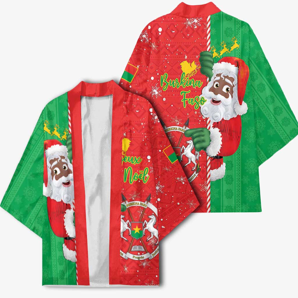 Burkina Faso Christmas Kimono Black Santa Joyeux Noel