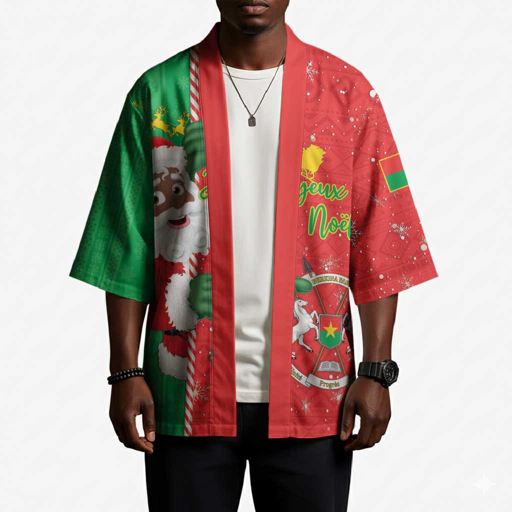 Burkina Faso Christmas Kimono Black Santa Joyeux Noel