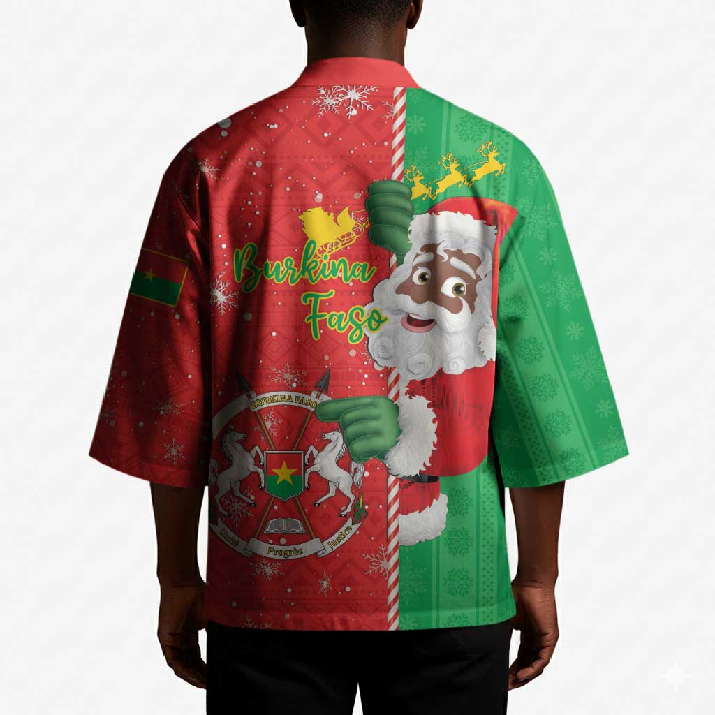 Burkina Faso Christmas Kimono Black Santa Joyeux Noel