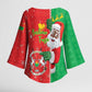 Burkina Faso Christmas Kimono Sleeve Blouse Black Santa Joyeux Noel
