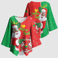 Burkina Faso Christmas Kimono Sleeve Blouse Black Santa Joyeux Noel