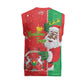 Afro Christmas in Burkina Faso Christmas Knitted V-Neck Vest Black Santa Joyeux Noel - African Pride