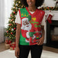 Afro Christmas in Burkina Faso Christmas Knitted V-Neck Vest Black Santa Joyeux Noel - African Pride