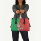 Burkina Faso Christmas Leather Bag Black Santa Joyeux Noel
