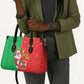 Burkina Faso Christmas Leather Bag Black Santa Joyeux Noel
