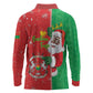 Afro Christmas in Burkina Faso Long Sleeve Polo Shirt Black Santa Joyeux Noel - African Pride