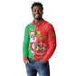 Afro Christmas in Burkina Faso Long Sleeve Polo Shirt Black Santa Joyeux Noel - African Pride