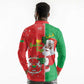 Afro Christmas in Burkina Faso Long Sleeve Polo Shirt Black Santa Joyeux Noel - African Pride