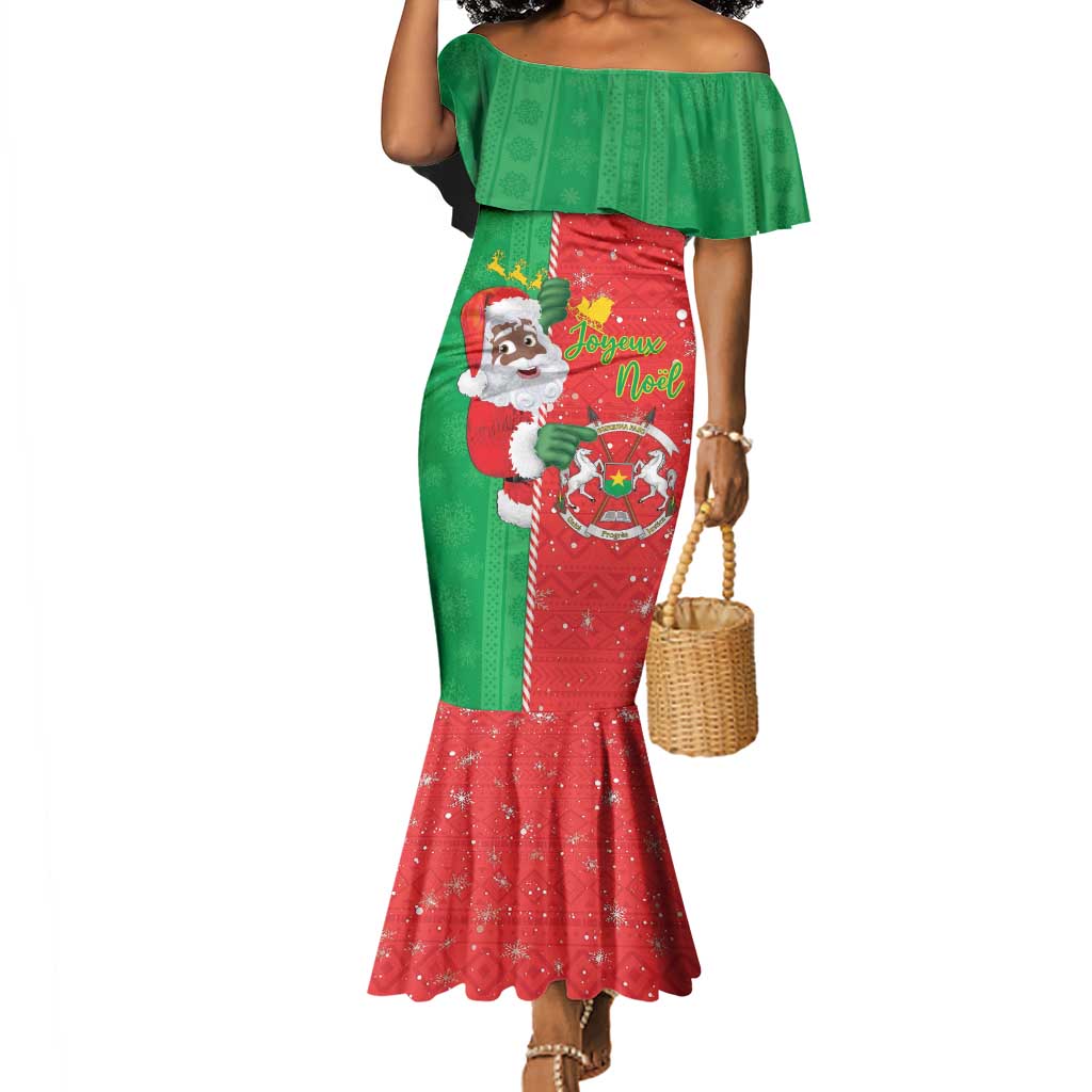 Afro Christmas in Burkina Faso Mermaid Dress Black Santa Joyeux Noel - African Pride