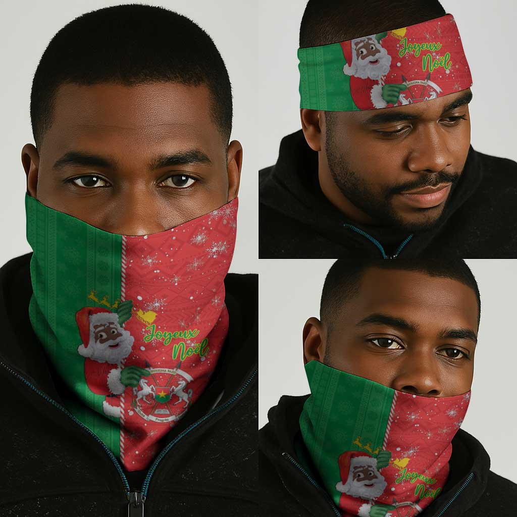 Afro Christmas in Burkina Faso Neck Gaiter Black Santa Joyeux Noel - African Pride