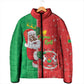 Burkina Faso Christmas Padded Jacket Black Santa Joyeux Noel