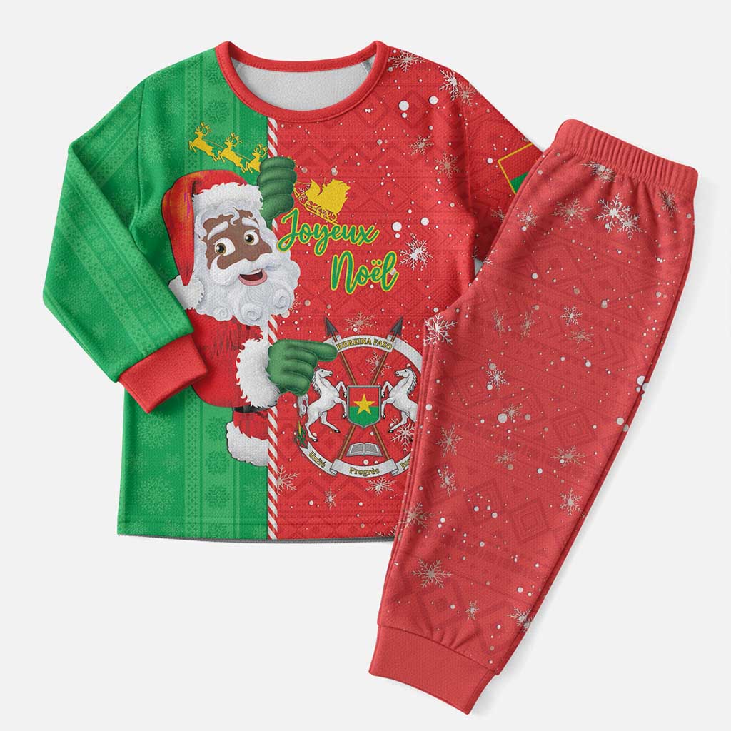 Afro Christmas in Burkina Faso Christmas Pajama Set Black Santa Joyeux Noel - African Pride