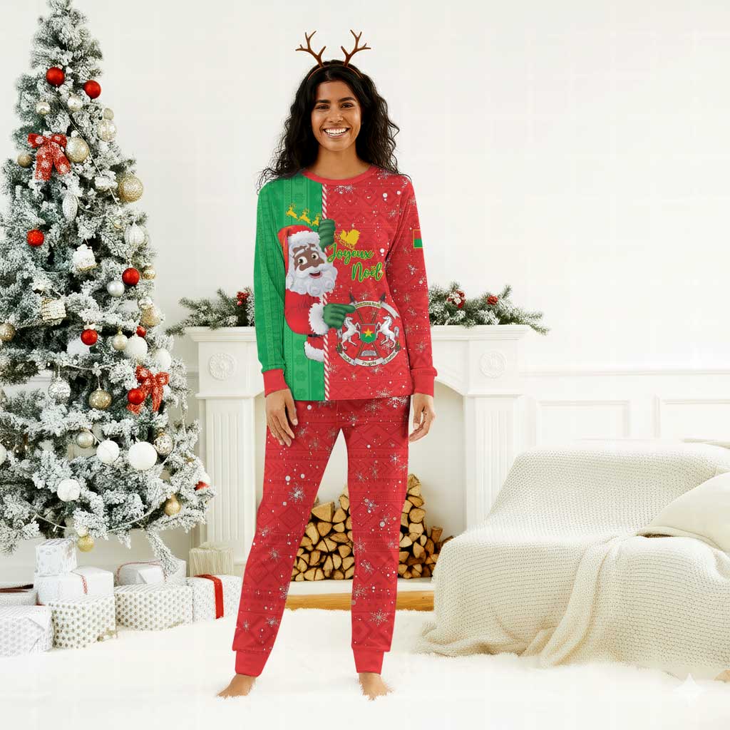 Afro Christmas in Burkina Faso Christmas Pajama Set Black Santa Joyeux Noel - African Pride