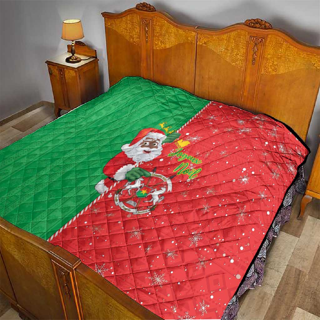 Afro Christmas in Burkina Faso Quilt Black Santa Joyeux Noel - African Pride