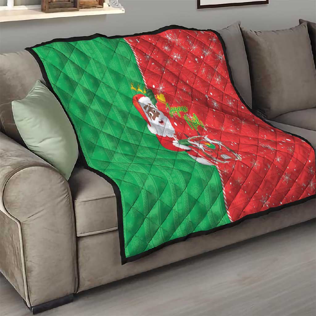 Afro Christmas in Burkina Faso Quilt Black Santa Joyeux Noel - African Pride