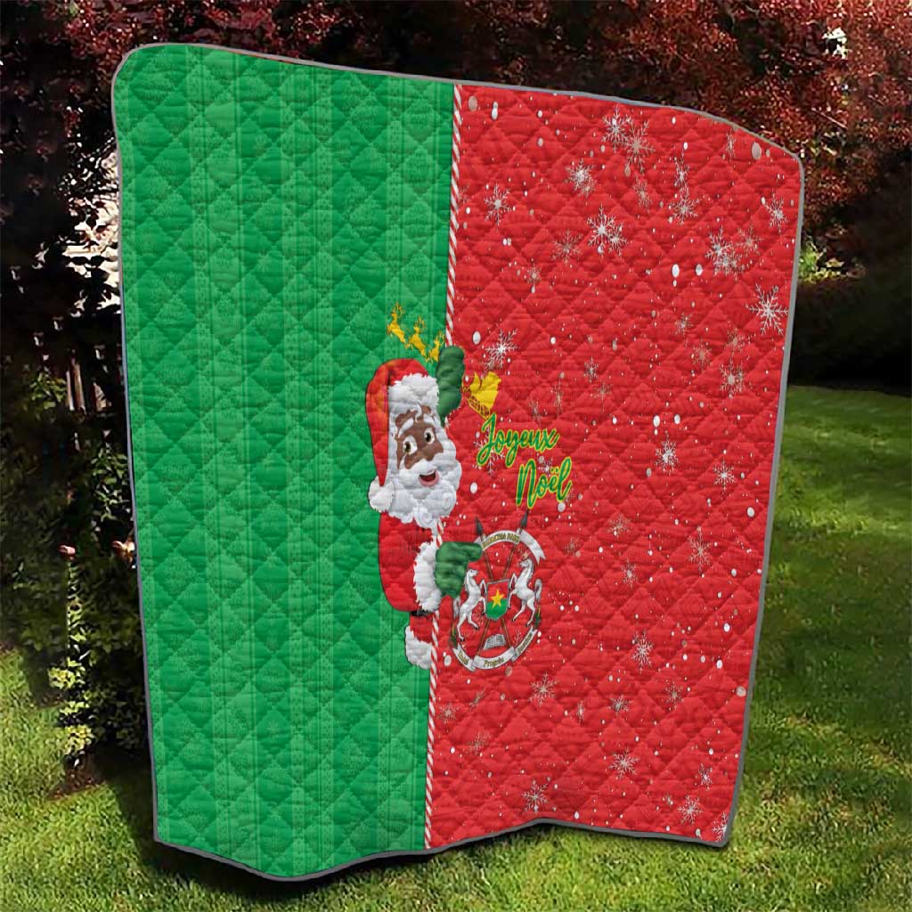 Afro Christmas in Burkina Faso Quilt Black Santa Joyeux Noel - African Pride