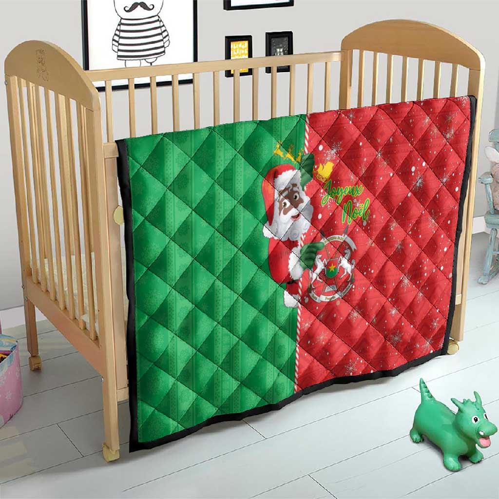 Afro Christmas in Burkina Faso Quilt Black Santa Joyeux Noel - African Pride