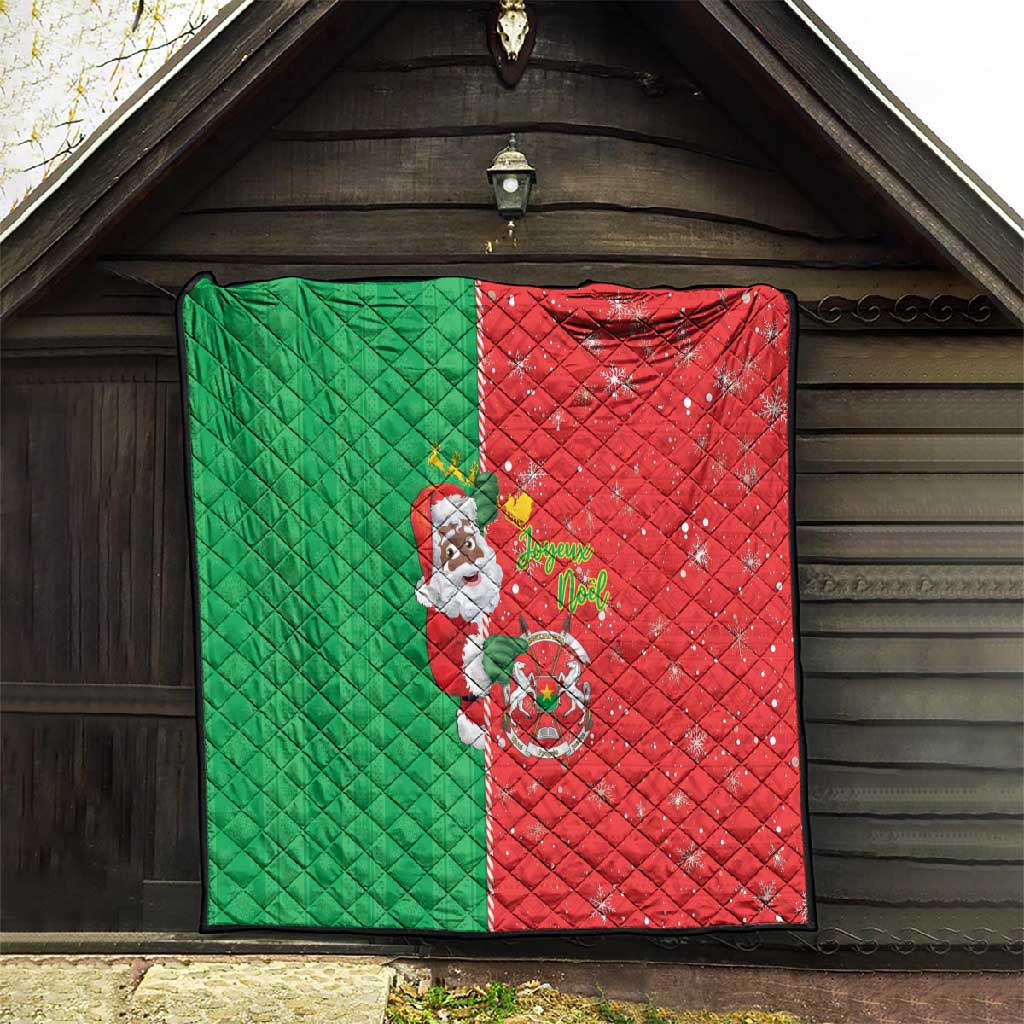 Afro Christmas in Burkina Faso Quilt Black Santa Joyeux Noel - African Pride