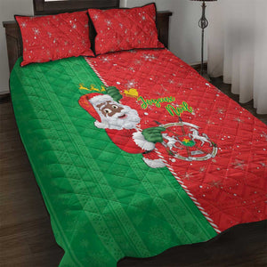 Afro Christmas in Burkina Faso Quilt Bed Set Black Santa Joyeux Noel - African Pride