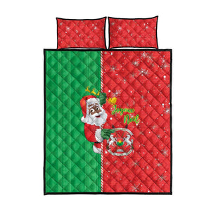 Afro Christmas in Burkina Faso Quilt Bed Set Black Santa Joyeux Noel - African Pride