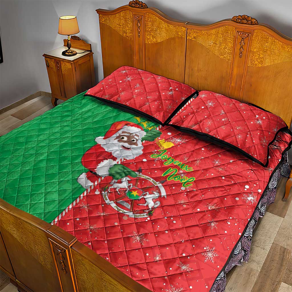 Afro Christmas in Burkina Faso Quilt Bed Set Black Santa Joyeux Noel - African Pride