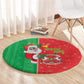 Afro Christmas in Burkina Faso Round Carpet Black Santa Joyeux Noel - African Pride