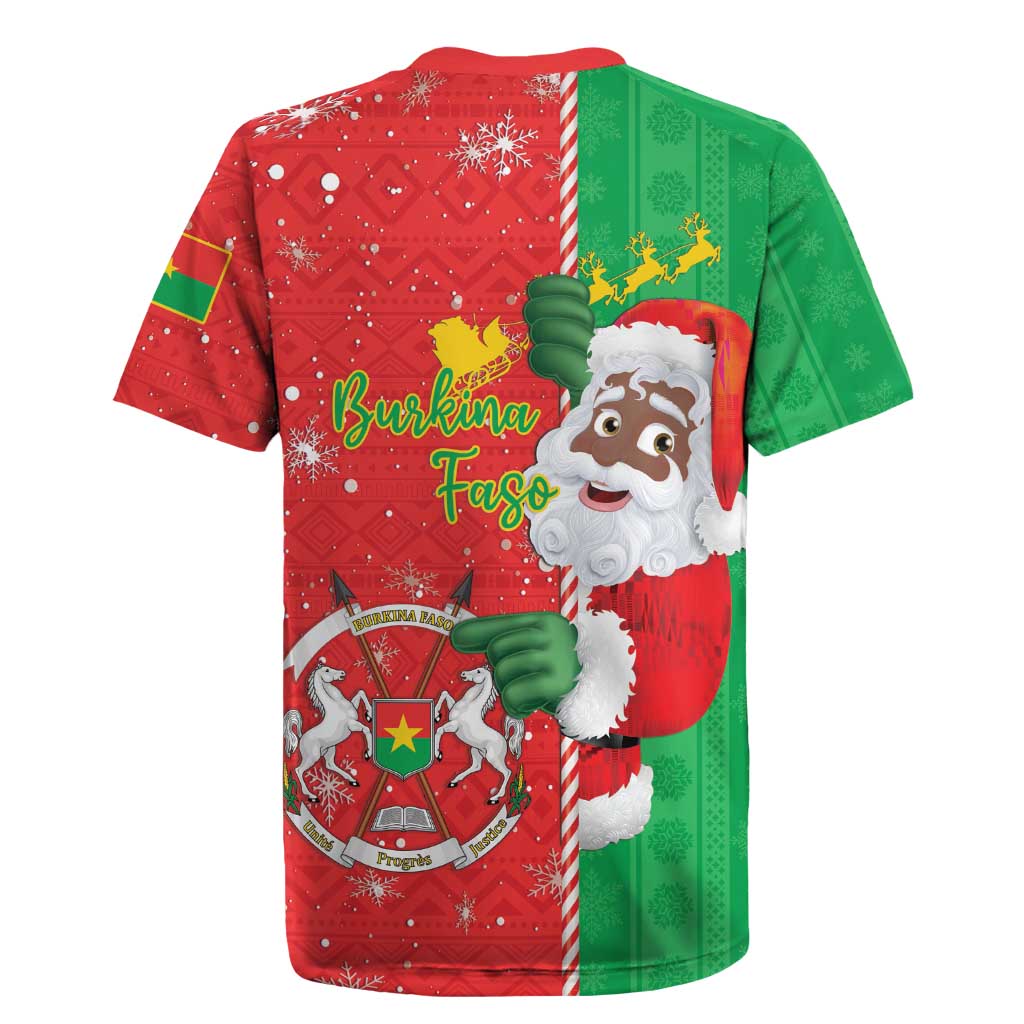 Afro Christmas in Burkina Faso Rugby Jersey Black Santa Joyeux Noel - African Pride