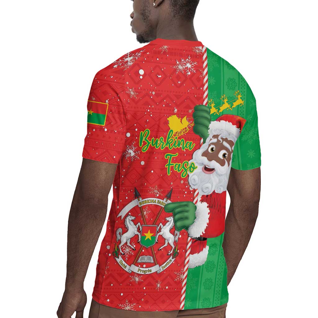 Afro Christmas in Burkina Faso Rugby Jersey Black Santa Joyeux Noel - African Pride