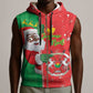 Afro Christmas in Burkina Faso Sleeveless Zip Hoodie Black Santa Joyeux Noel - African Pride
