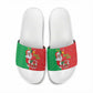 Burkina Faso Christmas Slide Sandals Black Santa Joyeux Noel