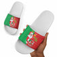 Burkina Faso Christmas Slide Sandals Black Santa Joyeux Noel