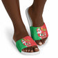 Burkina Faso Christmas Slide Sandals Black Santa Joyeux Noel