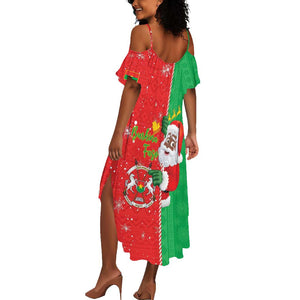 Afro Christmas in Burkina Faso Summer Maxi Dress Black Santa Joyeux Noel - African Pride