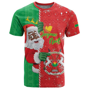 Afro Christmas in Burkina Faso T shirt Black Santa Joyeux Noel - African Pride