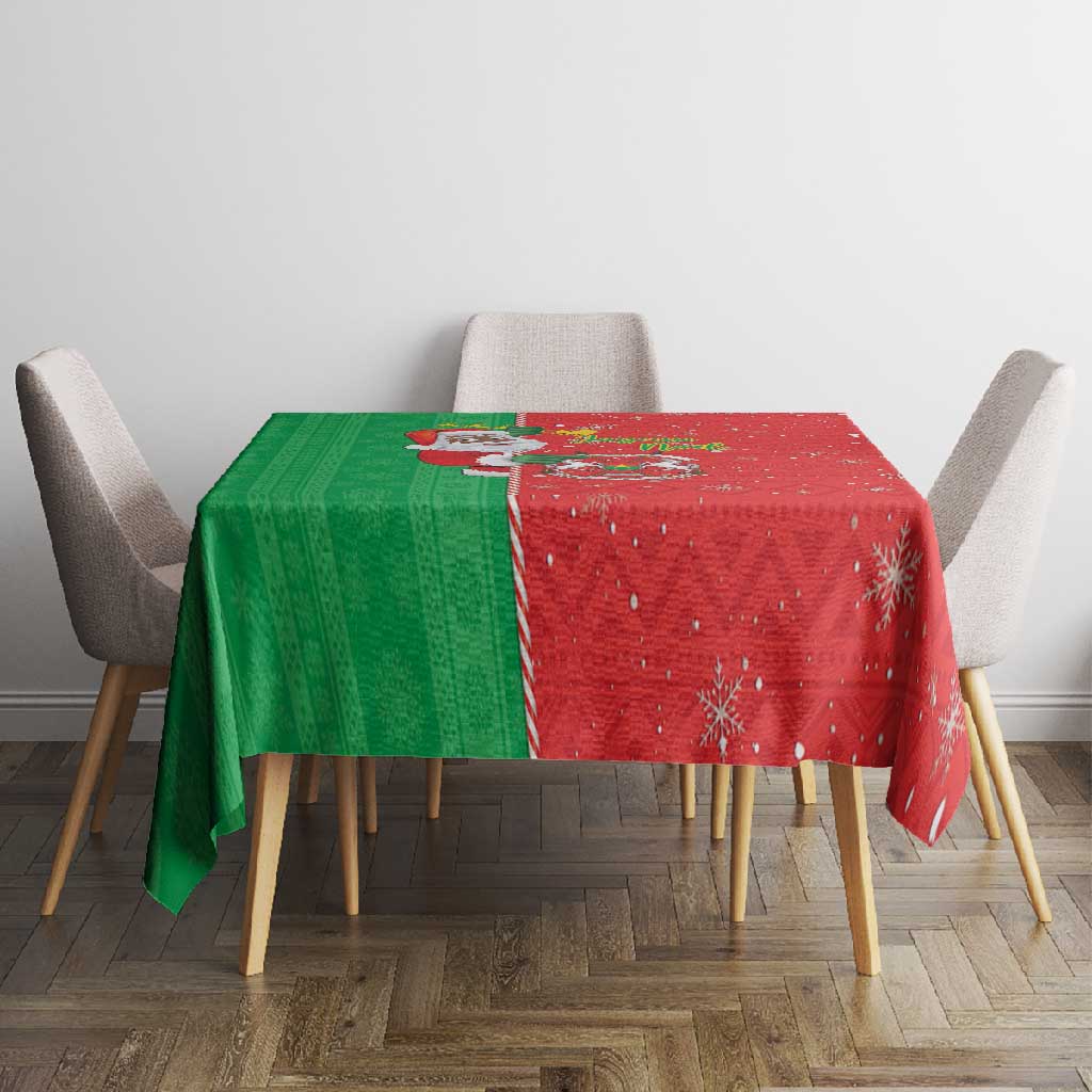 Afro Christmas in Burkina Faso Tablecloth Black Santa Joyeux Noel - African Pride
