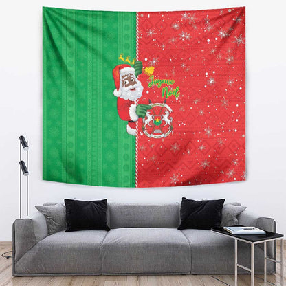 Afro Christmas in Burkina Faso Tapestry Black Santa Joyeux Noel - African Pride