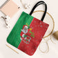 Burkina Faso Christmas Tote Bag Black Santa Joyeux Noel